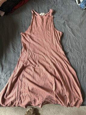 Billabong Mauve Pink Striped Sleeveless Midi Dress